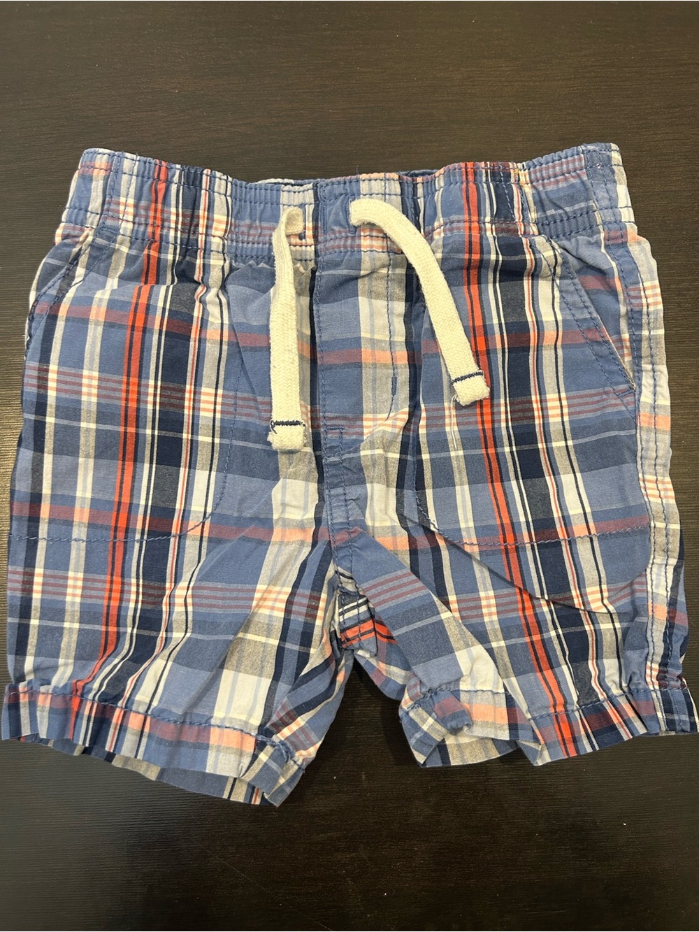 ☀️ 3/$15 Carter’s Boys Plaid Cotton Shorts Blue Red White